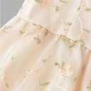 Girls' Floral Embroidery Mesh Midi Dresses Elegant Flowy Summer A Line Cami Dress (Yellow, 11Y)