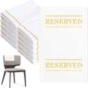 10 Pcs Reserved Chair Signs Cloth Church Placeholder Reserved Pew Signs Chair Reserved Seat Coverswith Printed Words For Weddings, Churches, Eceptions, Cinema,Celebrations, Parties and Events(White)