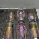 SHOWLOUE 18.3 oz Large Drinking Glasses, 6PCS Tall Glass Sets, Lead-Free Crystal Glass Drinking Glasses, Iridescent Glassware for Mixed Drinks, Water, Juice, Cocktail