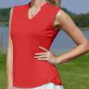 Womens Golf Shirt V Neck Sleeveless Polo Shirts Athletic Tennis Tank Tops Moisture Wicking Lightweight Sports Top (M)