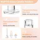 NUPTIO Candle Stick Candle Holder: Set of 20 Short Taper Candlestick Holders Bulk Small Modern Glass Tapered Candleholders for Wedding Christmas Holiday Centerpiece