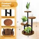 GEEBOBO 3 Tier Plant Stand Indoor, Metal Wood Plant Stands For Indoor Plants Multiple, Corner Tiered Flower Plants Shelf Stand for Living Room Bedroom, Brown