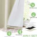 KGORGE Anti Dust Soundproof 100% Blackout Curtains 4 Layers Heavy Duty Energy Efficiency Window Curtains for Living Room Baby Bedroom Home Office Studio, W 52 x L 90 inches, Cream Beige, 2 Panels