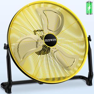 20" Large Battery Fan, Portable Battery Operated Floor Fan, Rechargeable Cordless Camping Fan for Outside, 360 Tilt, USB Output, Wireless, for Home Outdoor Gazebo Office Garage Outside Gym