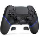 CHEREEKI Wireless Controller for PS4 with Hall Effect Joystick 2 Macro Buttons Vibration Feedback Motion Sensor 1000 mAh Battery Touchpad 3.5mm Headphone Jack Black