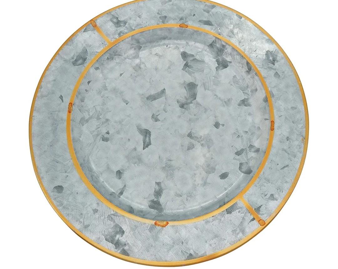 Gold Rim Galvanized Charger Plates (Set of 4) Gold Rim Galvanized Charger Plates (Set of 4)