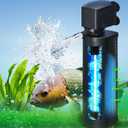 660GPH Aquarium Filter, UV Sterilizer for Aquarium for 100-400 Gallon, 24V DC Powerful Pump for Large Fish Koi Pond Cold Plunge Filter, Green Killing Machine with Algae Remover for Fish Tank (Black)
