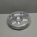 12 Pack Round Plastic Veggie Tray with Lid Fruit Tray 6 Divided Compartment Container Food Serving Dip Platter Reusable Catering Trays for Veggie Fruit Snack Party and Buffet Trays（Clear，12inch）