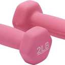 Neoprene Dumbbell Hand Weights for Exercise and Muscle Toning 2 lb