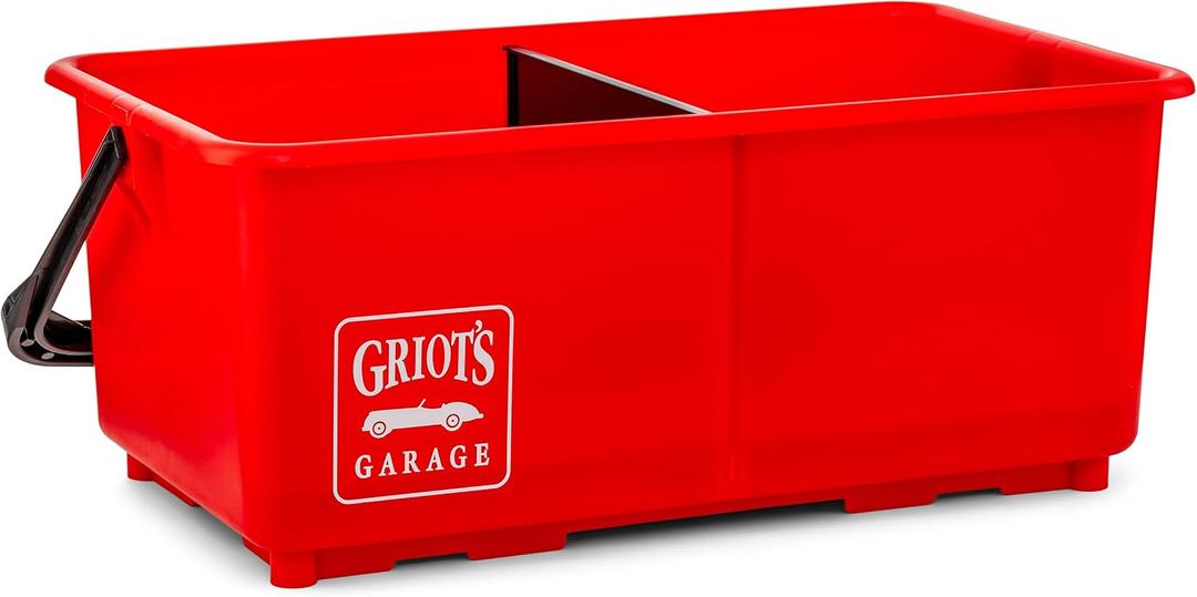 Griot's Garage Ultimate Wash Bucket II for Vehicle Cleaning, Detailing, Car Washing with Built-in Measuring Cups and Removable Divider, Large 6 Gallon Capacity