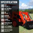 1/2" Flat Face ISO 16028 Hydraulic Quick Connect Couplers, 1/2" (#8) JIC Bulkhead Thread, Heavy Duty Hydraulic Coupling with Dust Cap Compatible with Bobcat, Case, Skid Steer Loader
