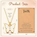 Unittype 20 Sets/40 Sets Christian Necklace Gift Faith Cards Women Mothers Baptism Butterfly Cross Jewelry Bible Verses Cards