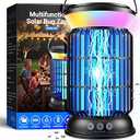 Solar Bug Zapper Outdoor, Powerful 4200V Electric Mosquito Zapper with Upgraded Mosquito Attraction Light, Auto On/Off, IPX6 Waterproof Insect Zapper for Patio, Garden & Camping