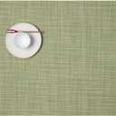 Chilewich Mini Basketweave Placemats in Dill - Set of 4 - Easy Care Woven Tabletop Textiles - Indoor/Outdoor - 19" x 14" Rectangle, 14"x19"