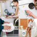 Chinoiserie Christmas Kitchen Towels,Set of 2 Blue Bow Coquette Christmas Tree Dish Towels for Kitchen Bathroom, Blue Christmas Hand Towels for Bathroom Kitchen, Grandmillennial Decor,16x24 Inches