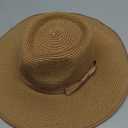 FLUFFY SENSE. Unisex Wide Brim Sun Hat Straw Panama Rancher Fedora Hat for Men Beach Hat for Women