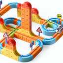 Electric Train Set,Car Track for Toddlers, for Kids 3 4 5 6 7 8 Years Old,Gravity-Defying 3D Embedded Layouts & Motorized Car,STEM Learning Toy Gift for Toddlers Birthday
