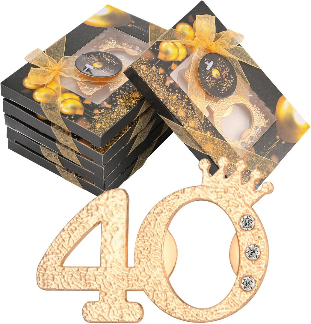 50 Packs 40 Bottle Openers for 40th Birthday Party Favors Gifts or Souvenirs for Guests 40th Wedding Anniversary Party Favor Gold and Black Theme Party Decorations (40)