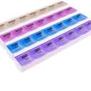 Apex 7-Day Mediplanner Pill Organizer, Weekly Pill Organizer, 4 Times A Day Color-Coded, Easy-Open, See-Through Lids, Organize Medication Or Vitamins by AM, PM, Evening and Bedtime