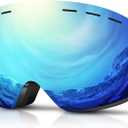 DADA-PRO Ski Goggles Men Women Snowboard Goggles Over Glasses OTG Anti Fog Snow Goggles Frameless 100% UV Protection (Blue)