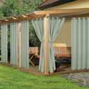 HolidayIdeas Outdoor Curtains for Patio Waterproof, 6 Panels - 54x84 Inches - Weatherproof Privacy Outsides Curtains for Cabana Porch Pergola, Sunlight & UV Blocking (SageGreen, Grommet Top)