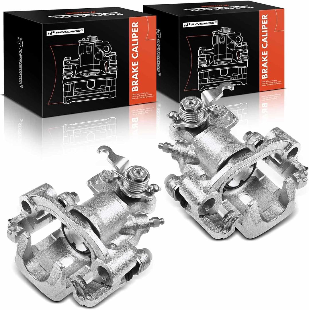 A-Premium Disc Brake Caliper Assembly with Bracket Compatible with Select Nissan Models - 240SX 1995 1996 1997 1998, L4 2.4L Coupe - Rear Driver and Passenger Side, 2-PC Set