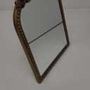 Vintage Makeup Mirror Antique Vanity Mirror Gold Arched Tabletop Mirrors for Dresser,Baroque Ornate Standing Decor for Desk Living Room,Bedroom 12.1" x 9.8"