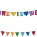 Glitter Everyone is Welcome Banner, First Day of School Classroom Pennant Banner Long Colorful Flag Welcome Back to School Hanging Ornaments Classroom Decoration Supplies