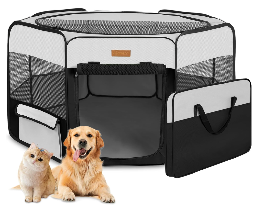 Dog Playpen, Portable Pet Play Pen for Cat, Puppies, Rabbits, Chickens, Foldable Large-Capacity Pet Tent for Indoor/Outdoor Travel Camping