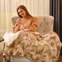 Bearhug Electric Throw Blanket 50" x 60", Faux Fur & Sherpa Heated Throw, 6 Heating Levels & 4H Auto Off, Over-Heat Protect, ETL Certification, Machine Washable