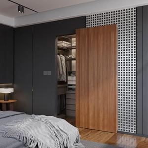 FINOSEN 36inch Concealed Sliding Barn Door Hardware with Soft Close Mechanism, Aluminum Track, Invisible Floor Track, Fit MIN Opening Width 28in, Wall Mount System(Door is not Included)