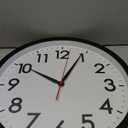 AKCISOT 14 Inch Wall Clock Silent Non-Ticking Modern Wall Clocks Battery Operated - Analog Classic Clock for Office, Home, Bathroom, Kitchen, Bedroom, School, Living Room(Black)