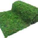 FAICOIA Moss Rug Table Runner Dried Moss Roll for Crafts Fairy Gardens Wedding Woodland Decor 12" x 71" Preserved Green Moss Mat for Table Decoration Carpet Grass Wall 30x180cm