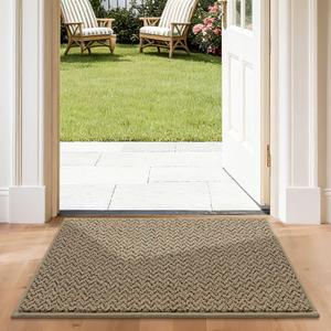 COSY HOMEER-Door-Mat 24"x36" Non Slip Absorbent Entryway Rugs Dirt Trapper Doormats Washable Entrance Mats Low Pile Welcome Floor Mat for Front Back Door and Entry Mats,Taupe