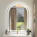 Arched LED Bathroom Mirror 30x42 Inch, Dimmable Backlit Bathroom Mirror, LED Lighted Vanity Mirror, Anti-Fog, 3 Colors, Memory, Shatter-Proof, ETL Listed