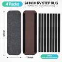 ESUDNT RV Step Covers 4 Pack RV Step Rug, RV Stair Covers Carpets for Mobile Home, Camper, 24 inch Wide (24*7.5, Black)