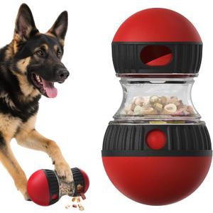 BSISUERM Dog Food Dispensing Puzzle Toy Adjustable Treat Dispenser Slow Feeder Pet Interactive Chase Toy Dog Enrichment Ball for  Dogs to Keep Them Busy, Extra Large