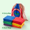 JOYIN 16 Cornhole Bean Bags for Tossing (4.7 x 4.7), Durable Nylon All-Weather Game, Includes 15 Bean Bags and a Carry Bag, Cornhole Game Set, Party Supplies for Kids & Adults