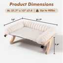 Cloud-Soft Cat Window Sill Perch with Zipper Designed Cushioned Bed, Supportive Cat Window Seat with Premium Solid Wood & Sturdy Metal Frame, Pet Hammock Bed for Large Cats (Medium, White)