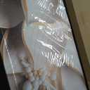 SSNEEKNDG Flower Wall Art White and Gold Botanical Canvas Artwork 29"x58"