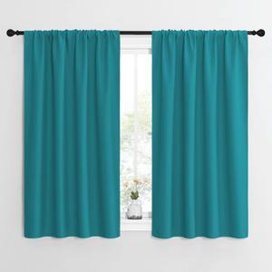 NICETOWN Peacock Blue Blackout Curtains Panels for Window, Thermal Insulated Rod Pocket Blackout Drapes/Draperies for Living Room (2 Panels, W42 x L54 inches)