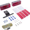 Wellmax 12V LED Boat Trailer Lights Kit, Attachable tail lights for RV, marine, boat, trailer, camper, Low Profile Submersible and waterproof (Under 80" Lights Kit-Rectangular)