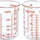 Aeseusia Measuring Cup Set 30ml L(1oz), 60ml (2oz), 2 Piece Glass Liquid Measuring Beakers, High Borosilicate Glass Measuring Cup, V-Shaped Spout