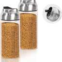 Large Sugar Dispenser Shaker Sets, 14 OZ Glass Sugar Container with Pour Spout for Coffee, Tea, Milk, 2 Pack