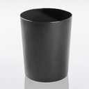 iDesign Steel Round Bathroom Trash Matte Black Waste Can