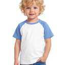 Yooo's Vivi Baby Boys Baseball Shirts, White/Sky Blue, 4-5t