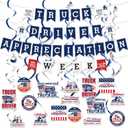 Supervitae 51 Pcs Truck Driver Birthday Party Decorations Semi Truck Appreciation Week Construction Party Banner Hanging Swirls Wall Holiday Transportation Theme Celebrating Events for Men Supplies