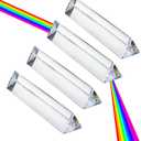 QFkris 4pcs 6 inch Clear Optical Lens Glass Triangular Prism for Photography Science Classroom Rainbow Maker Art Decor