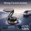 360 Rotatable Vacuum Magnetic Phone Holder, Foldable Vacuum Magnetic Suction Phone Holder, Multi-Surface Universal Holder for Car Shower Gym, Compatibility (Black)