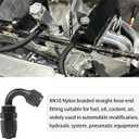 AN10 120 Degree Hose End Fitting Elbow Bend Swivel Connector for Braided Nylon Aluminum Black 2PCS